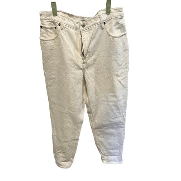 Abercrombie Fitch 90s Straight Ultra High Rise Jean 33/16R OFF WHITE STRETCH EUC - Picture 3 of 8